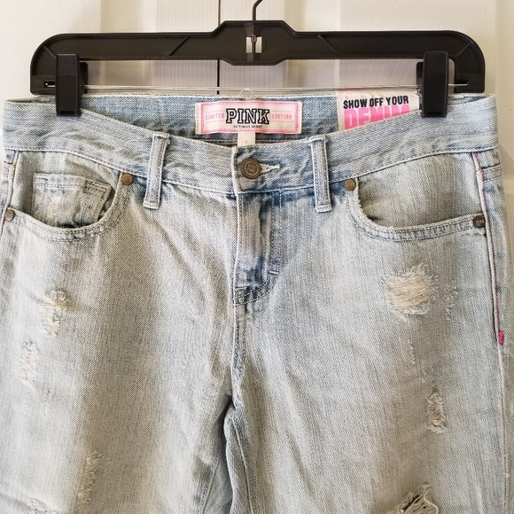 VS PINK denim bling sequin slim straight jeans - Picture 3 of 16